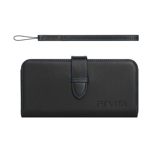 PS Vita 本革ケース&ストラップ (ブラック) (PCHJ-15009) 【新品